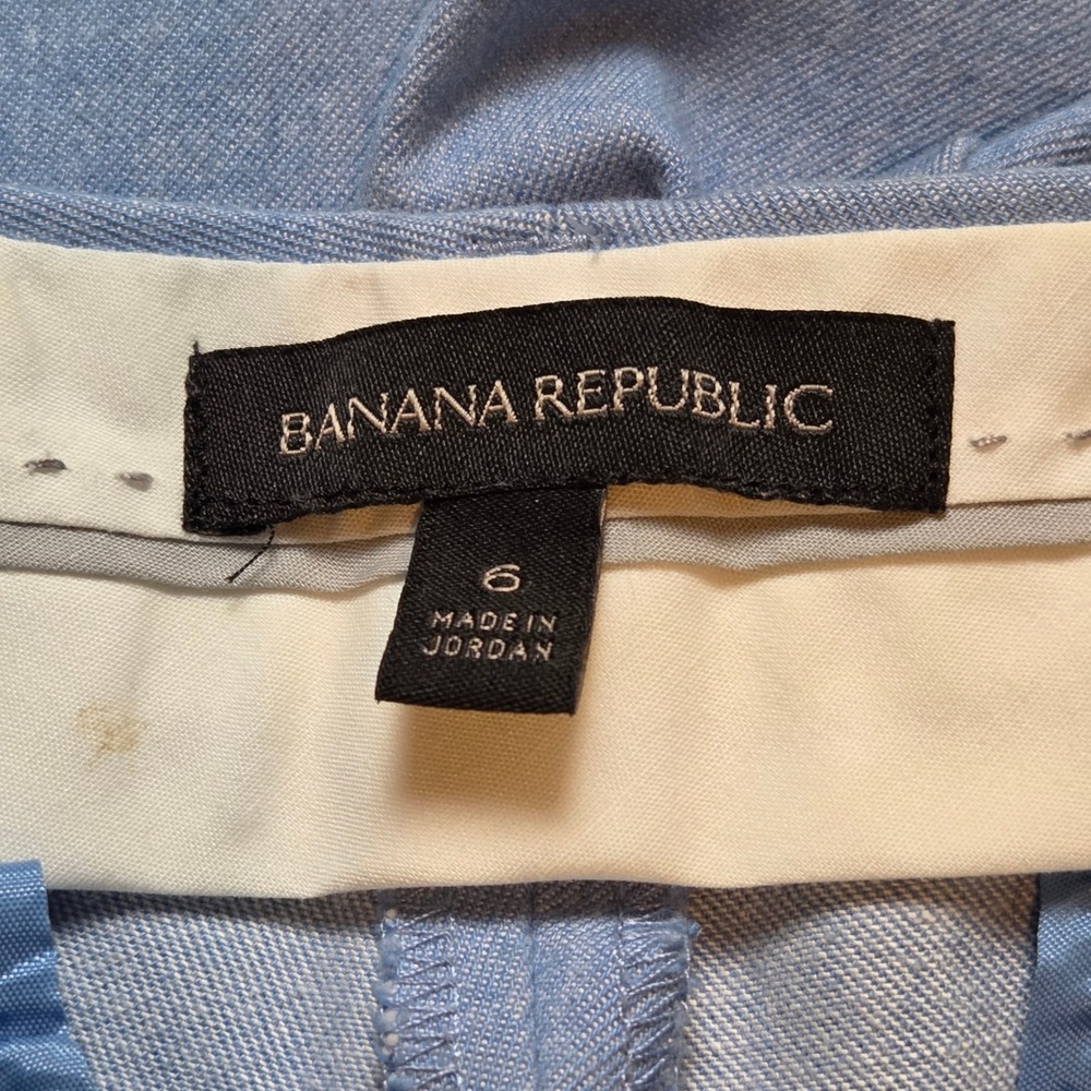 Banana Republic Sloan Zipper P Pants Womens 6 Blue Slim Ankle Dress Quiet Luxury - Picture 4 of 9